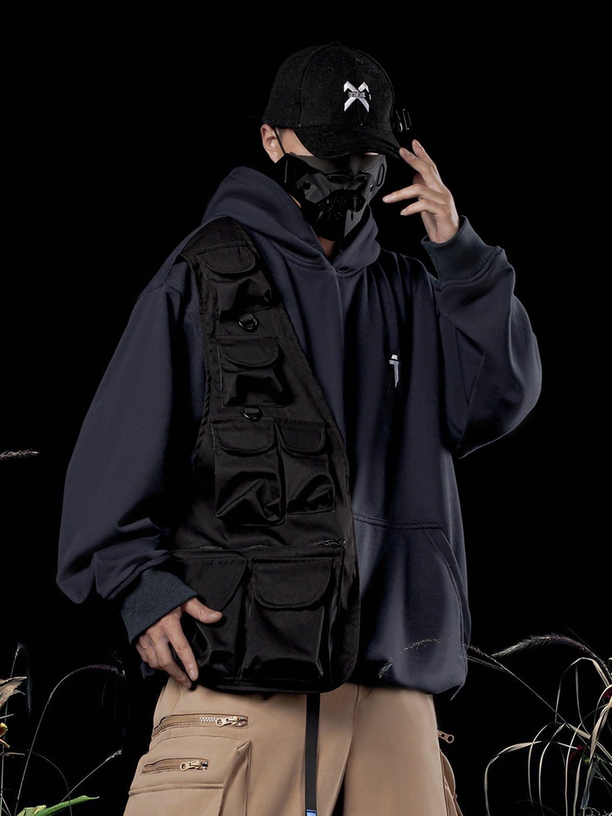 Patchwork Vest Hoodie Streetwear Brand Techwear Combat Tactical YUGEN THEORY