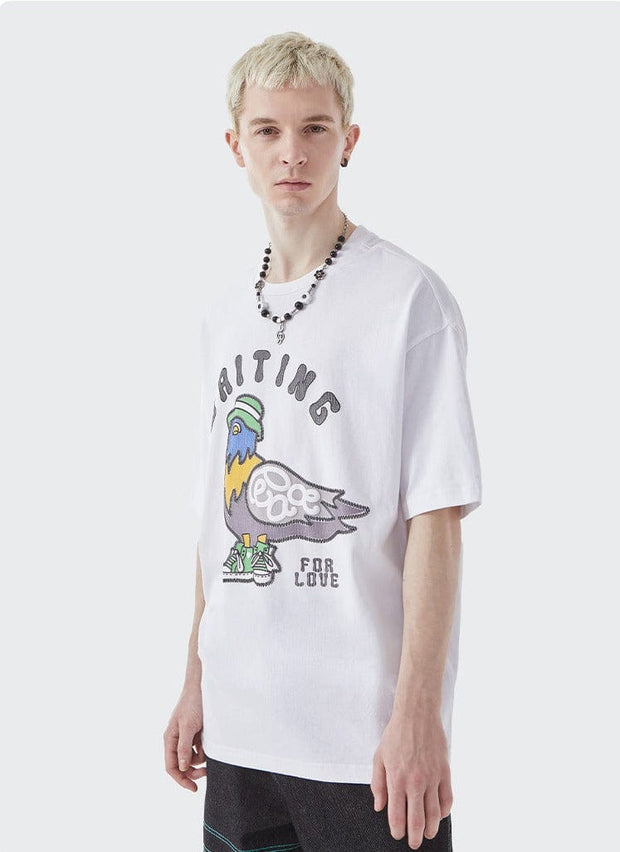 Peace Pigeon Graphic T-Shirt Streetwear Brand Techwear Combat Tactical YUGEN THEORY