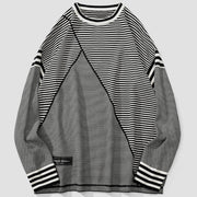 Personality Irregular Stripes Sweatshirt Streetwear Brand Techwear Combat Tactical YUGEN THEORY
