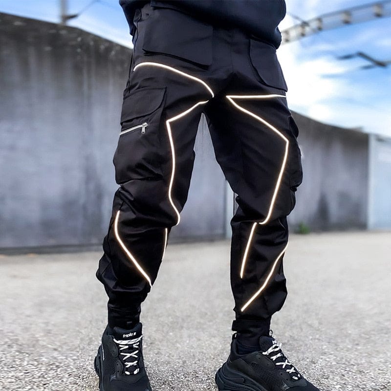 Personality Reflective Pants Streetwear Brand Techwear Combat Tactical YUGEN THEORY