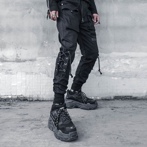 Personality Straps Cargo Pants Streetwear Brand Techwear Combat Tactical YUGEN THEORY