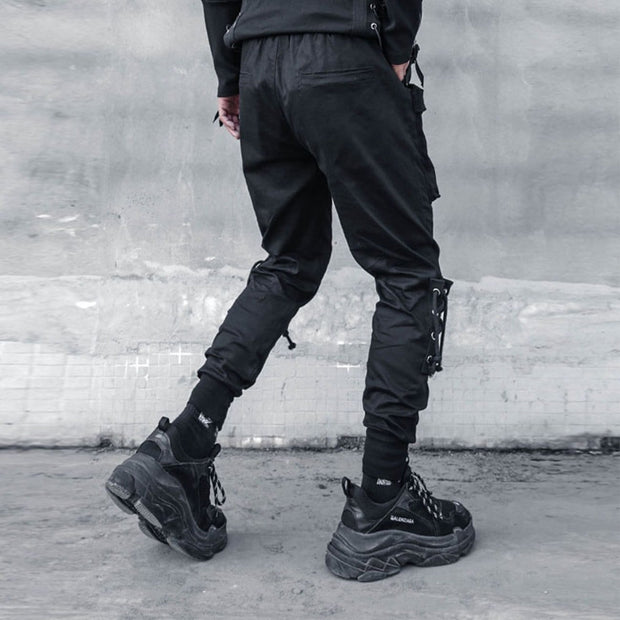 Personality Straps Cargo Pants Streetwear Brand Techwear Combat Tactical YUGEN THEORY