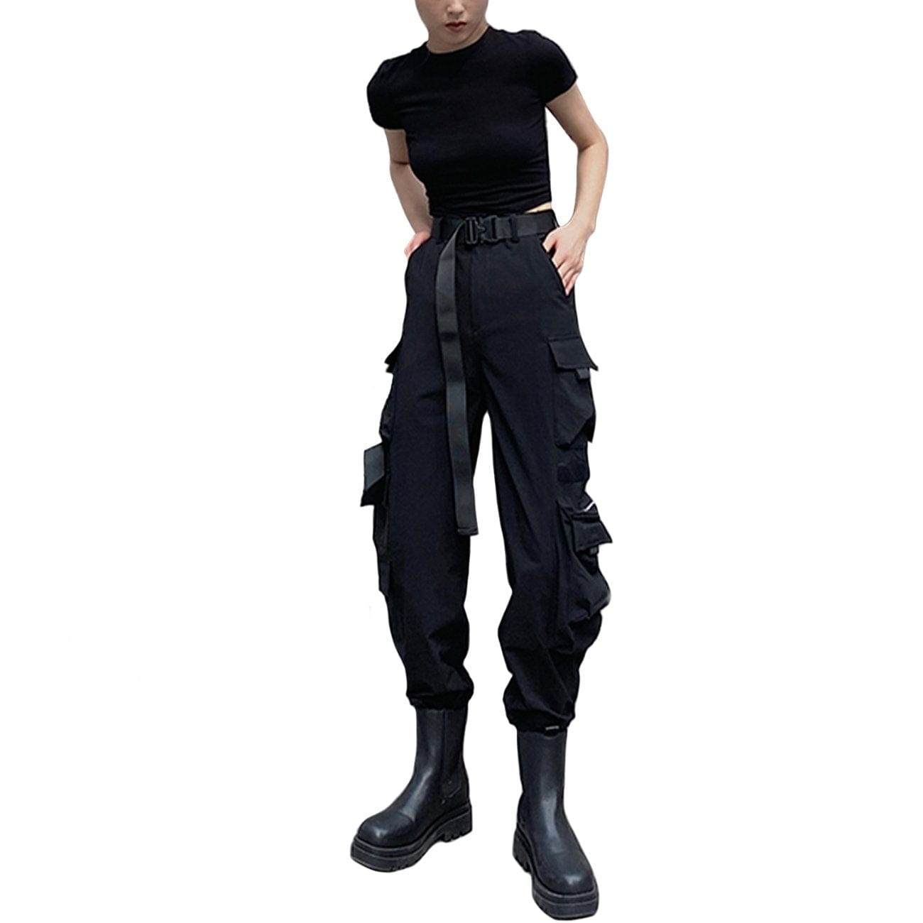 Personalized Belt Multi Pockets Cargo Pants Streetwear Brand Techwear Combat Tactical YUGEN THEORY