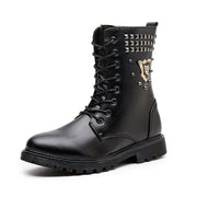 Punk Studded Leather Shoes Streetwear Brand Techwear Combat Tactical YUGEN THEORY