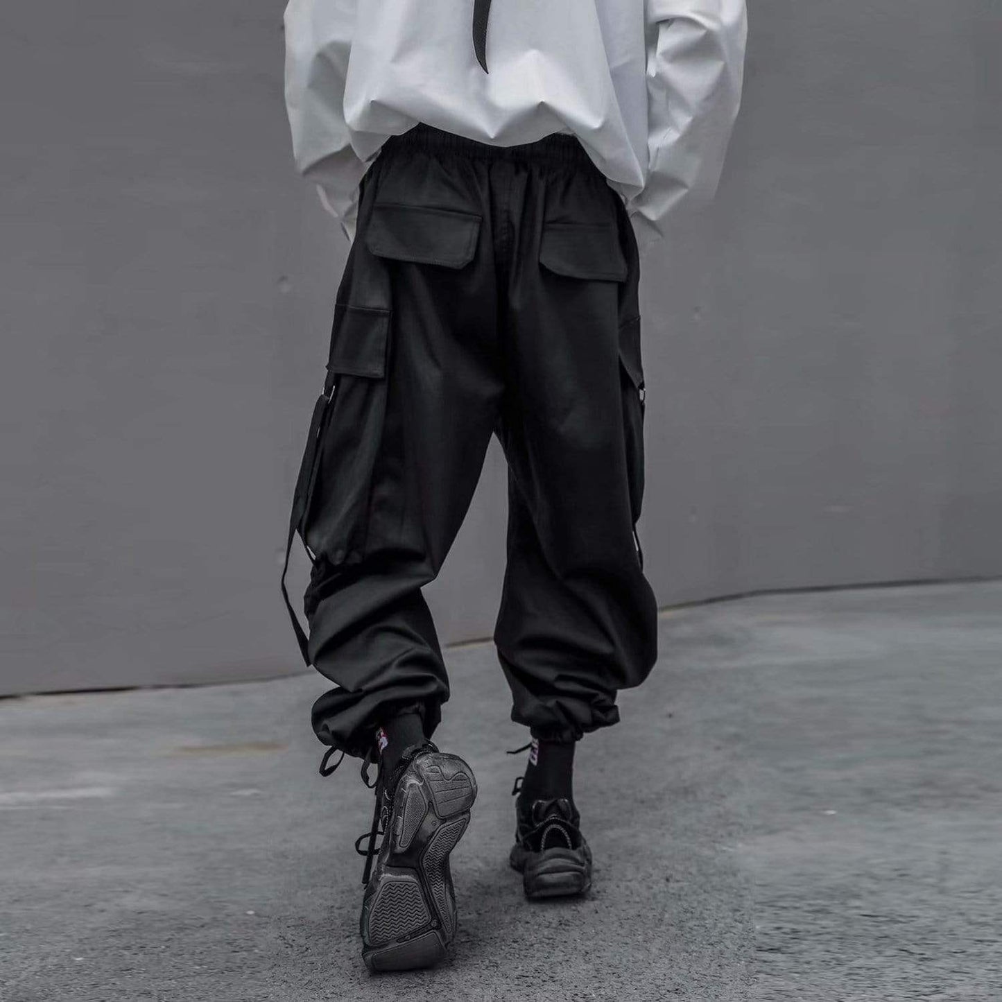 "Pure Black Ribbon" Cargo Pants Streetwear Brand Techwear Combat Tactical YUGEN THEORY