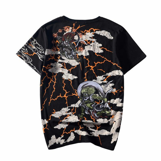 Raijin & Fujin II Embroidery T-Shirt Streetwear Brand Techwear Combat Tactical YUGEN THEORY