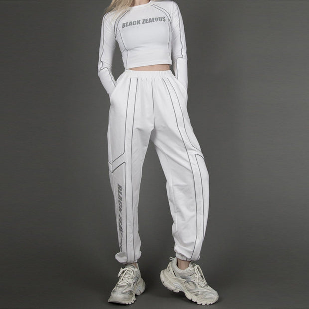 Reflective Letters Pants Streetwear Brand Techwear Combat Tactical YUGEN THEORY