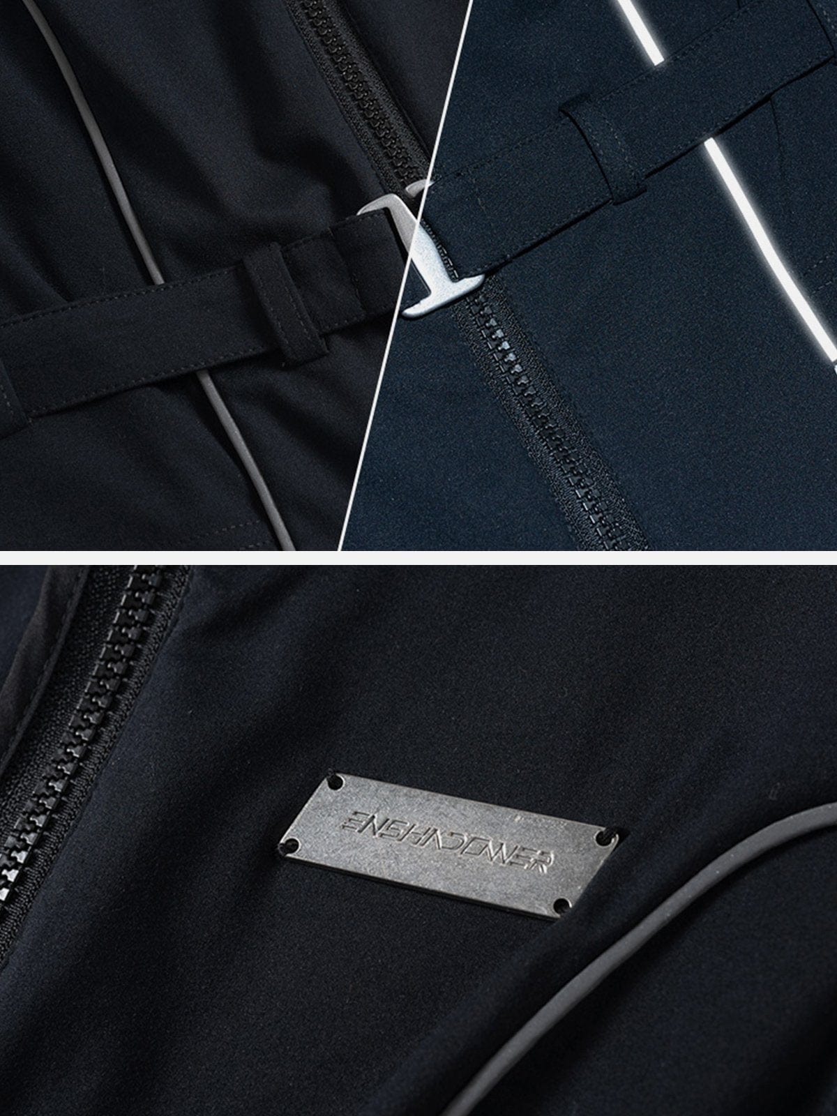 Reflective Strip Zip Up Vest Streetwear Brand Techwear Combat Tactical YUGEN THEORY
