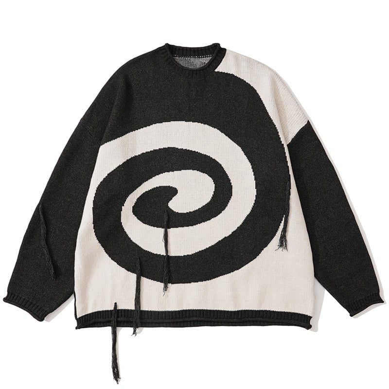 Retro Knit Sweater Endless Whirlpool Streetwear Brand Techwear Combat Tactical YUGEN THEORY