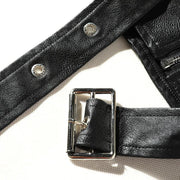 Ribbon Denim Leather Jacket Streetwear Brand Techwear Combat Tactical YUGEN THEORY