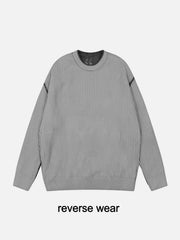 Ripped Hole Reversible Sweater Streetwear Brand Techwear Combat Tactical YUGEN THEORY