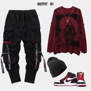 Ripped Hole with Chain Knit Sweater Streetwear Brand Techwear Combat Tactical YUGEN THEORY