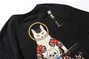 Samurai Cat T-Shirt Streetwear Brand Techwear Combat Tactical YUGEN THEORY