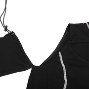 Sexy Cropped Navel Long Sleeve Shoulder T-Shirt Streetwear Brand Techwear Combat Tactical YUGEN THEORY