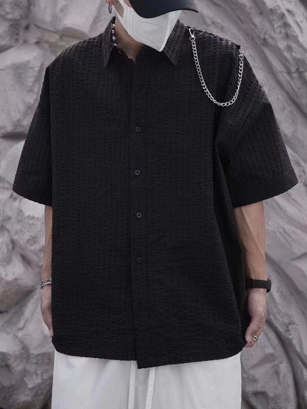 Shoulder Chain Short Sleeve Shirt Streetwear Brand Techwear Combat Tactical YUGEN THEORY
