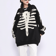 Skeleton Patchwork Overisized Sweatshirt Streetwear Brand Techwear Combat Tactical YUGEN THEORY