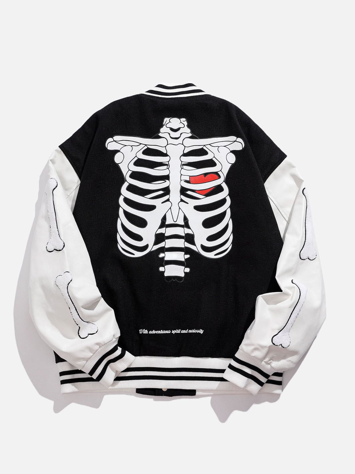 Skeleton Print Varsity Jacket Streetwear Brand Techwear Combat Tactical YUGEN THEORY
