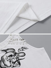Skull Snake Print Vest Streetwear Brand Techwear Combat Tactical YUGEN THEORY