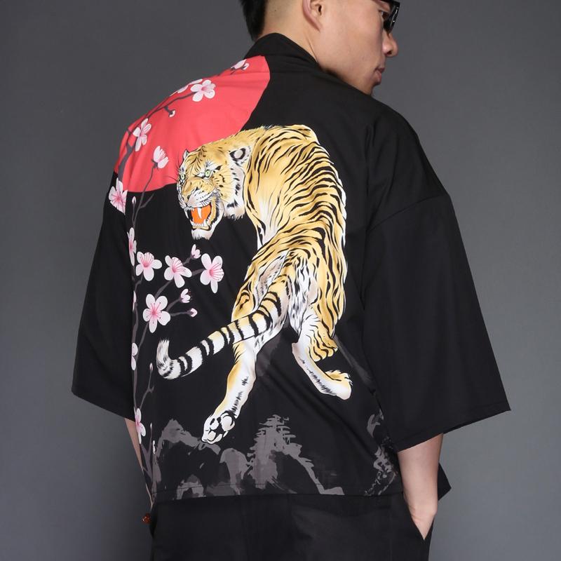Snarling Tiger Kimono Cardigan Shirt Streetwear Brand Techwear Combat Tactical YUGEN THEORY