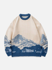 Snow Mountain Gradient Knit Sweater Streetwear Brand Techwear Combat Tactical YUGEN THEORY