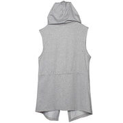 Solid Color Hooded Drawstring Waist Vest Streetwear Brand Techwear Combat Tactical YUGEN THEORY