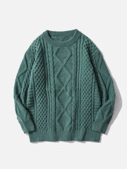 Solid Color Woven Pattern Knit Sweater Streetwear Brand Techwear Combat Tactical YUGEN THEORY