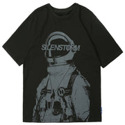 Space Astronaut Graphic Cotton Tee Streetwear Brand Techwear Combat Tactical YUGEN THEORY