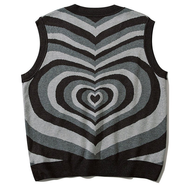 Spiral Love Knit Sweater Vest Streetwear Brand Techwear Combat Tactical YUGEN THEORY