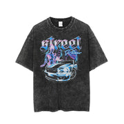 Street Racer Graphic Print Washed T-Shirt Streetwear Brand Techwear Combat Tactical YUGEN THEORY