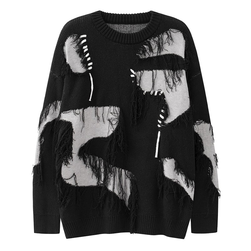 Streetwear Sweater Fringed Hole Streetwear Brand Techwear Combat Tactical YUGEN THEORY