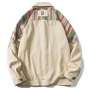 Striped Patchwork Varsity Jacket Streetwear Brand Techwear Combat Tactical YUGEN THEORY