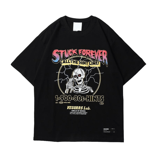 Stuck Forever Skeleton T-Shirt Streetwear Brand Techwear Combat Tactical YUGEN THEORY