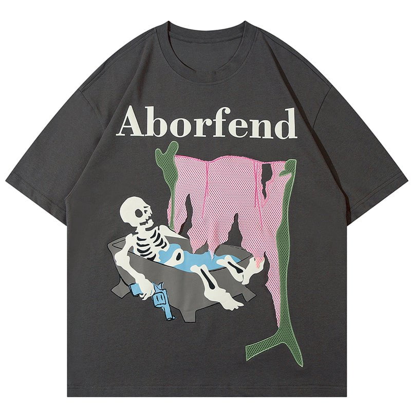 Stylish T-shirt Aborfend Skeleton Streetwear Brand Techwear Combat Tactical YUGEN THEORY