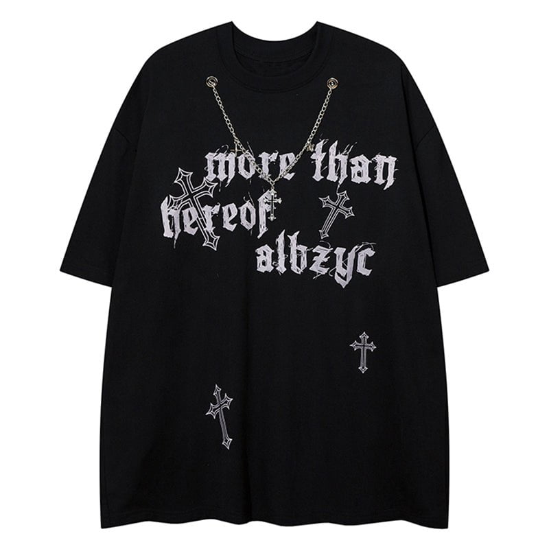 Suede T-shirt Gothic Letter Streetwear Brand Techwear Combat Tactical YUGEN THEORY