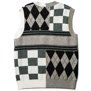 Sweater Vest Plaid Patchwork Streetwear Brand Techwear Combat Tactical YUGEN THEORY