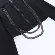 Techwear Chain Turtleneck Zip Up Long Sleeve T Shirt Streetwear Brand Techwear Combat Tactical YUGEN THEORY