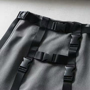 Techwear High Waist Ribbons Buckle Skirt Streetwear Brand Techwear Combat Tactical YUGEN THEORY