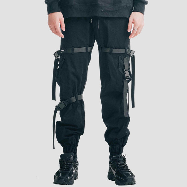 Techwear Multi Pockets Ribbons Cargo Pants Streetwear Brand Techwear Combat Tactical YUGEN THEORY