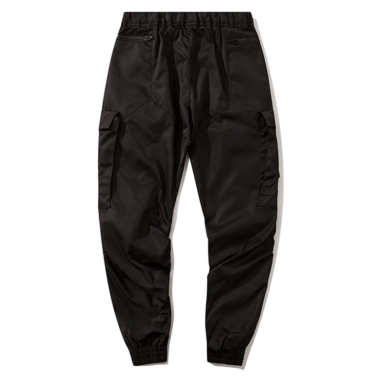 Techwear Ribbons Elastic Pleated Cargo Pants Streetwear Brand Techwear Combat Tactical YUGEN THEORY