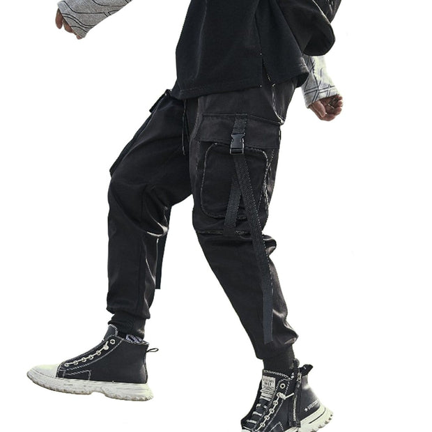 Techwear Ribbons Zipper Pockets Cargo Pants Streetwear Brand Techwear Combat Tactical YUGEN THEORY