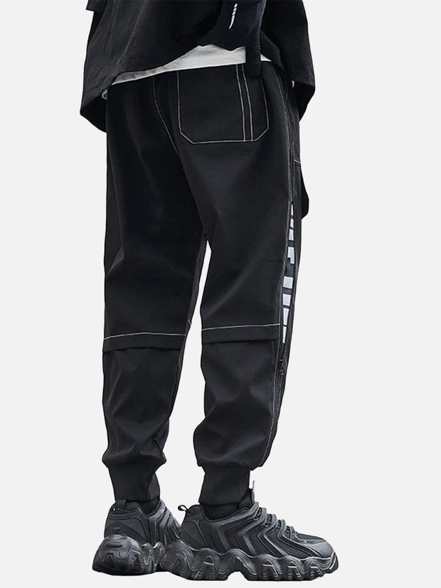 Techwear Side Zipper Print Cargo Pants Streetwear Brand Techwear Combat Tactical YUGEN THEORY