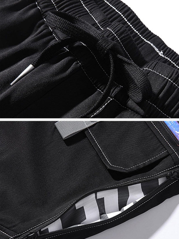Techwear Side Zipper Print Cargo Pants Streetwear Brand Techwear Combat Tactical YUGEN THEORY