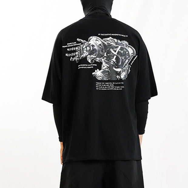 Three-dimensional Armed Mech Graphic Tee Streetwear Brand Techwear Combat Tactical YUGEN THEORY