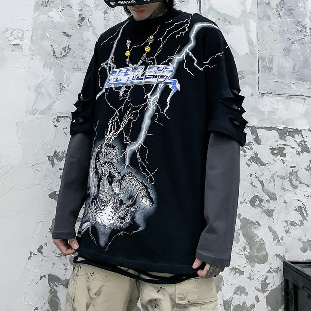 "Thunderbolt" Sweatshirt Streetwear Brand Techwear Combat Tactical YUGEN THEORY