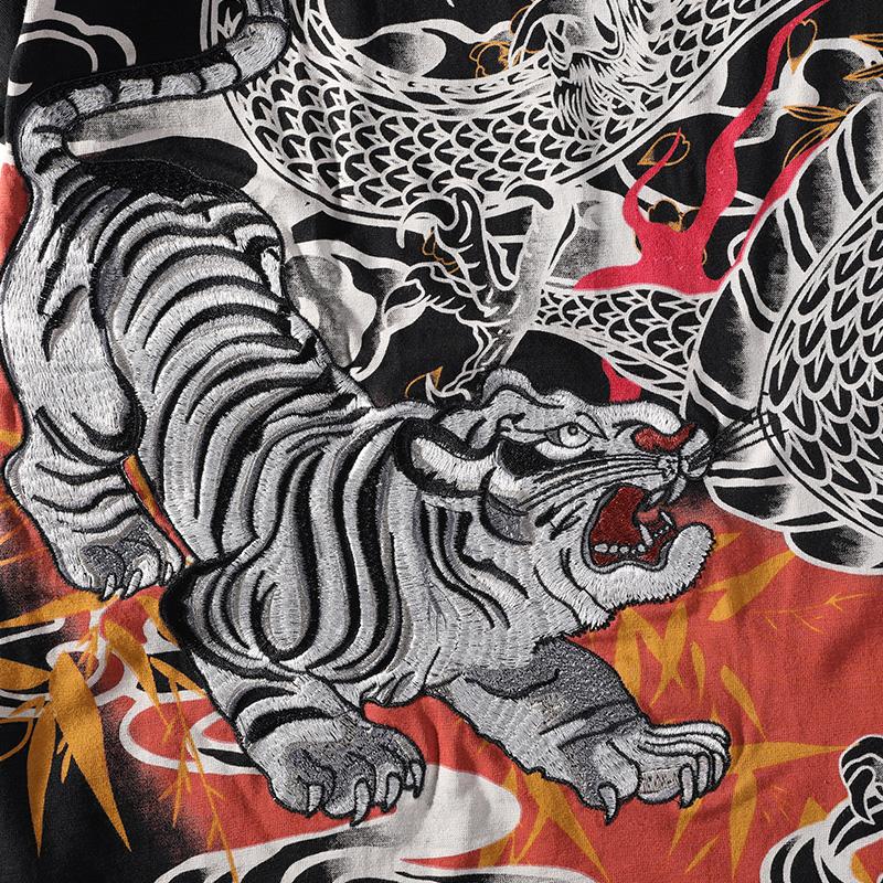 Tiger & Dragon II Embroidery T-Shirt Streetwear Brand Techwear Combat Tactical YUGEN THEORY