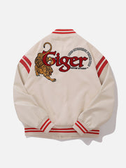 Tiger Embroidery Print Varsity Jacket Streetwear Brand Techwear Combat Tactical YUGEN THEORY