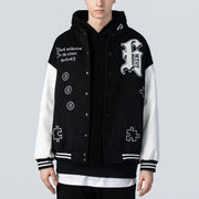 Towel Embroidered Letters Puzzle Print Jacket Streetwear Brand Techwear Combat Tactical YUGEN THEORY