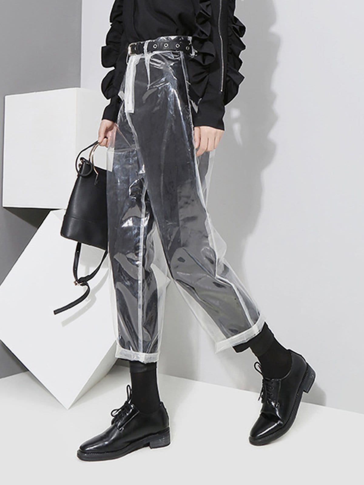 Transparent PU Pants Streetwear Brand Techwear Combat Tactical YUGEN THEORY