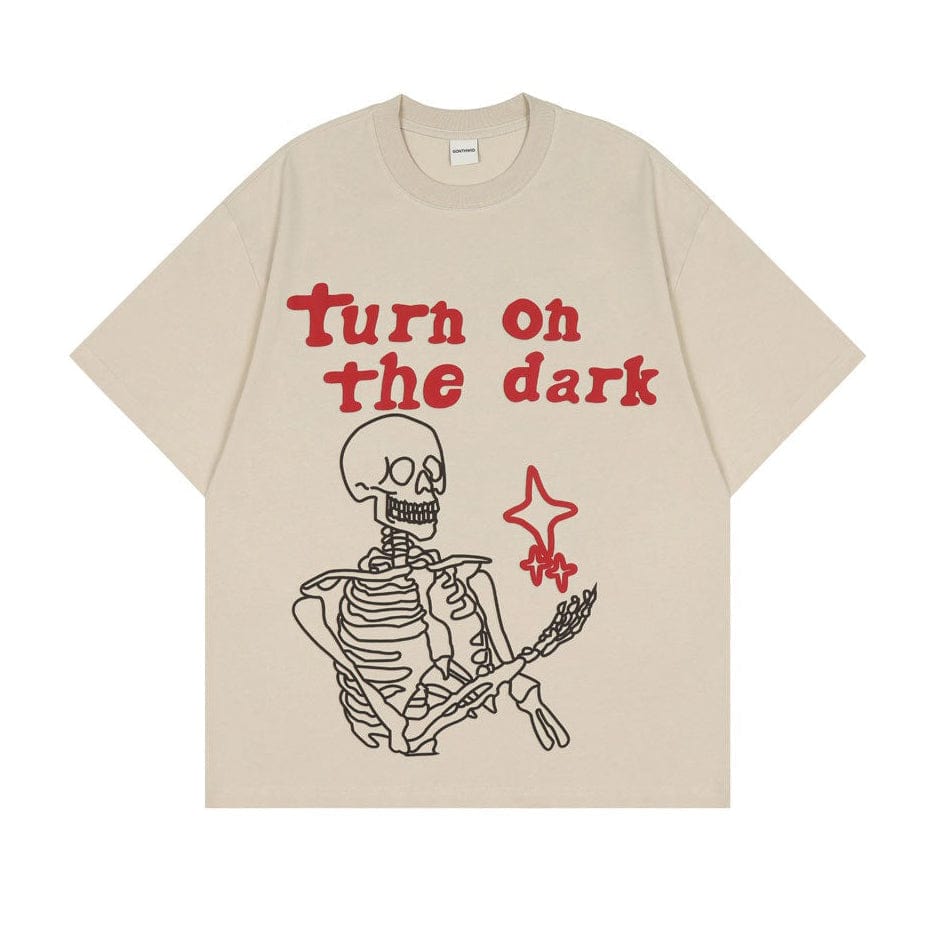 Turn on the Dark Skeleton T-Shirt Streetwear Brand Techwear Combat Tactical YUGEN THEORY