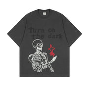 Turn on the Dark Skeleton T-Shirt Streetwear Brand Techwear Combat Tactical YUGEN THEORY